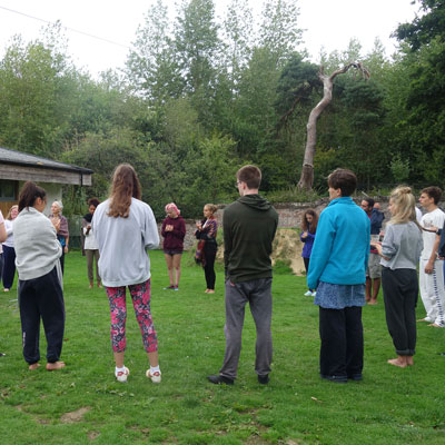 Group standing in circle